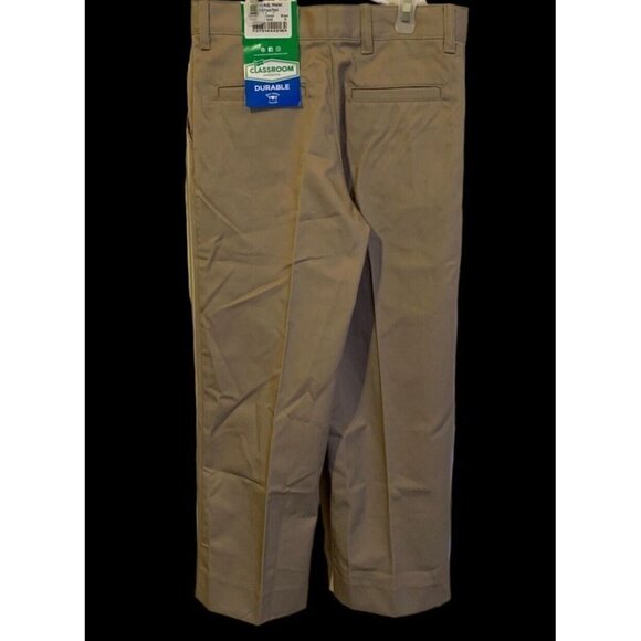 Classroom Boys Khaki Pants Size 8 Flat Front Pockets Adjustable Waist Beige - Picture 5 of 8